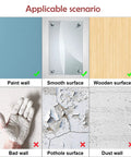 Applicable surfaces for Large Size Dinosaur Wall Decals Vinyl Self Adhesive Kit with examples of good and bad surfaces for application.