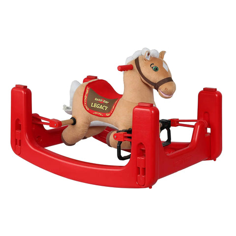 Grow With Me Pony That Grows From Bouncer To Rocker To Spring Horse Plays I Am A Little Pony And Six Phrases; plush pony on red rocker