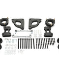 2 Inch Front And Rear Full Leveling Lift Kit Fits 2015 To 2023 Jeep Renegade Compass with black steel components and sway bar links.