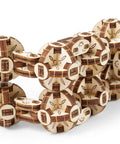 Flexi Cubus Brainteaser 3D Mechanical Wooden Puzzle Mind Bending Reconfigurable Cube For Adults And Teens Anti Stress Desk Toy With An Intricate Skeleton Sphere Design And Endless Shape Shifting Fun, beige wooden cube