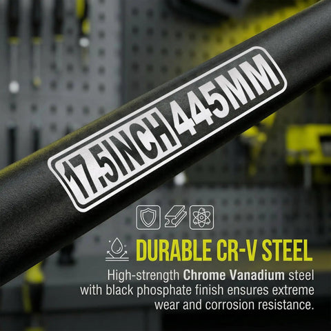 Beefy Half Inch Drive Impact Extension Bar, 17.5 Inch Long Socket Extension In Chrome Molybdenum Steel For Deep Holes And Narrow Spaces, Heavy-Duty Long Reach Tool For Automotive Maintenance, Mechanical Assembly, And Industrial Jobs, 17.5in 45mm CR-V