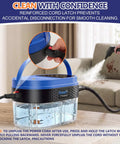 1800ML Portable Handheld Steam Cleaner With 2500W Fast Heating Power, reinforced cord latch and easy-grip handle for safe cleaning.
