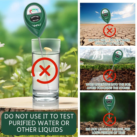 Two Pack Soil Moisture Meter For Gardens And Lawns, Hygrometer Sensor, Avoid Testing Water or Hard Ground, Instruction Guide