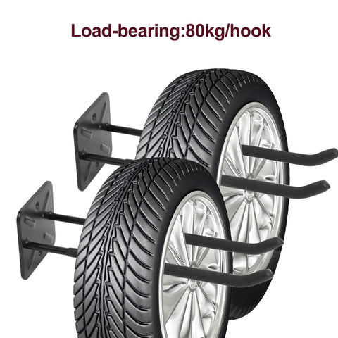 Heavy Duty Double Garage Hooks Wall Mount 12.44 Inch Long Utility Hangers Two Pack For Ladders Bikes Tires Garden Tools