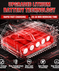 Illustration of upgraded lithium battery technology for 8 Inch Cordless Mini Chainsaw With Brushless Motor And Auto Tension