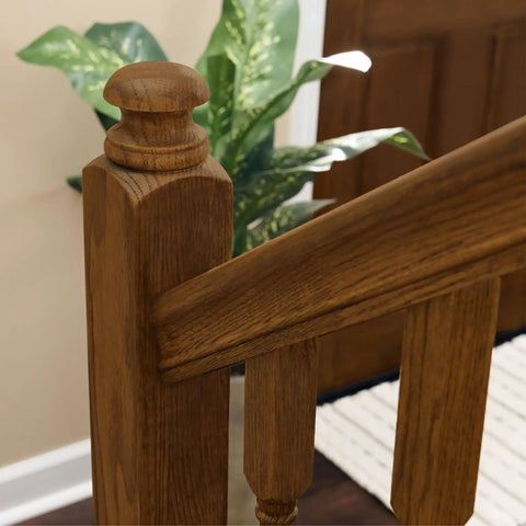 Rich Dark Walnut Gel Stain Water Based Finish Delivers A Hella Smooth No Drip Surface On Furniture Doors And Indoor Wood Trim Fast Drying With Low Odor on stair railing and post.