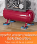 Heavy Duty Rubber Anti-Vibration Pad Kit 4x4 Inch with Blue EVA for air compressor support, reducing noise and vibration.