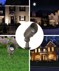 Low Voltage Landscape Spotlight Kit With 4W Warm White LED 12V Outdoor Waterproof Spotlights Adjustable 160 Degree Knuckle
