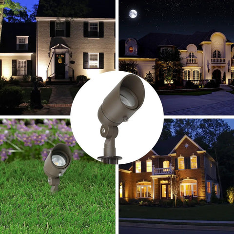 Low Voltage Landscape Spotlight Kit With 4W Warm White LED 12V Outdoor Waterproof Spotlights Adjustable 160 Degree Knuckle