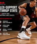 Basketball player wearing Low Profile Lace Free Phantom Ankle Brace For Men Basketball And More Lightweight Design with advanced strap