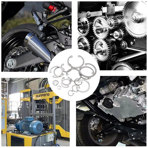Internal Snap Ring Assortment Kit, 200Pcs 304 Stainless Steel Circlip Retaining Rings, 8mm to 26mm Sizes for machinery maintenance