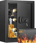 2.5 Cu Ft Heavy Duty Home Safe Fireproof Waterproof Digital Safe with open door showing shelves and fireproof document bag