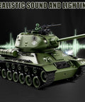 T34 RC Tank Replica With Dope Smoke And Lights, Realistic Engine Roars, All Terrain 1/18 Scale Metal Tracks in action