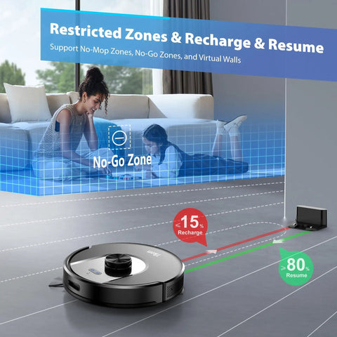 Beast Mode Vacuum And Mop Combo With 6000Pa Suction Auto Carpet Boost Smart LiDAR Navigation 150 Minute Runtime