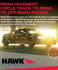 HB180N.560 HP Plus Hawk Performance brake pads; automotive parts by Amazon; black high-performance car in a lit garage