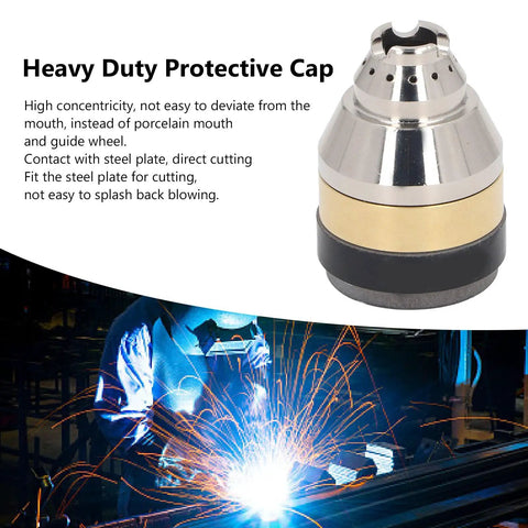 Pro Grade Cutting Nozzle Protective Cover For Handheld Plasma Cutters With Air Guide Slots And Heat Dissipation Holes