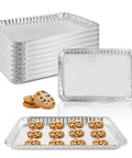 Stack of 24 Pack Aluminum Disposable Cookie Sheets 16 By 11 Inch For Baking And Roasting Grilling Pans Nonstick Oven Safe