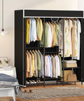 Beefy Heavy Duty Freestanding Portable Closet Organizer With Adjustable Carbon Steel Frame And Thick Vinyl Cover Holds Clothing