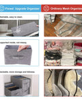 Comparison of Fixwal upgrade organizer and ordinary mesh organizer showing features, storage, and tidiness benefits.