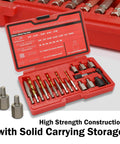 Left Hand Drill Bit And Screw Extractor Set 22 Pcs With MultiSpline Extractors Spiral Screw Extractors Left Handed Cobalt Bits