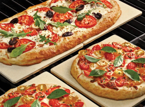 Set Of Four Cordierite Pizza Stone Tiles For Oven And Grill Build Your Own Personal Pies With Four Individual Stones For Crispy Crusts