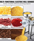 Electric Grain Mill Grinder 3000W 2 In 1 Wet And Dry Grinding With Funnel Feeder Beast Mode Heavy Duty Commercial Corn Mill Display