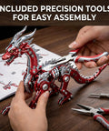 Assembling 3D Dope Metal Dragon Model Kit For Adults And Builders Mechanical Puzzle Building Set with precision tools