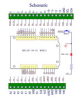 Schematic of Din Rail Mount Pinout Breakout Terminal Block Module For UNO R3 Builds With 3.81mm Pitch Screw Terminal 26-16AWG Wire Range 5mm Strip M2 Slotted Screw For Easy Industrial Control Wiring