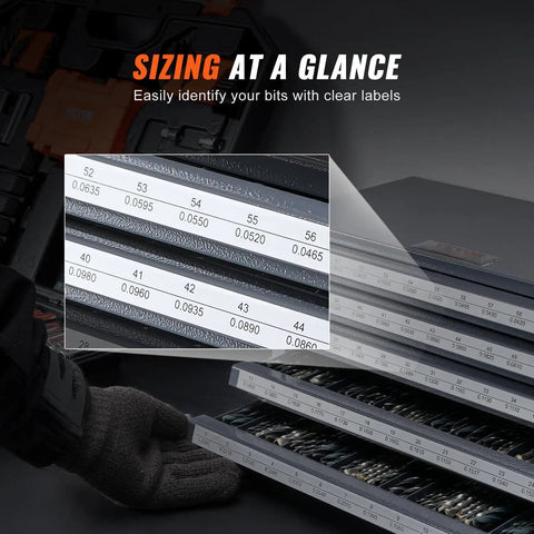 Five Drawer Drill Bit Dispenser Cabinet With Sixty Compartments For Jobber Length Bits 1 To 60 Clear Labeled Organizer