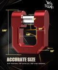 Two Pack Three Quarter Inch D Ring Shackle Aluminum 7075, 68,000 Lb Break Strength, Seven Eighths Inch Pin, Red Recovery Shackles