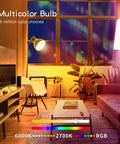Dope Voice Controlled Smart LED Light Bulbs 12 Pack Works With Alexa And Google Home in a colorful living room setting