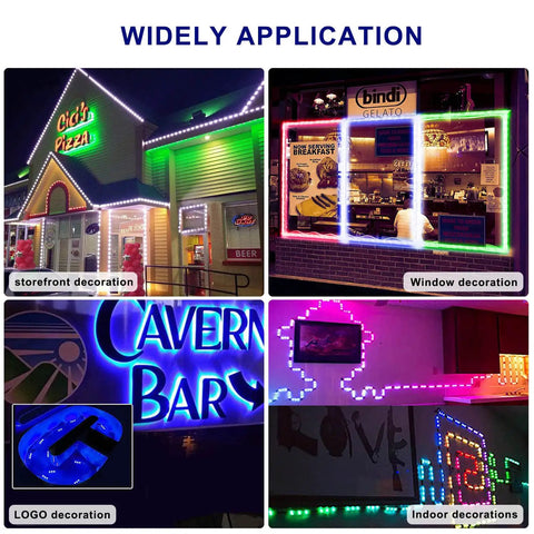 Bright Dope LED Storefront Window Lights Kit For Business Waterproof RGB Light Strips 60 Ft With 120 Pieces Upgraded Thermal Conductive Board Ideal For Advertising Signs Lightboxes And Letter Sign Displays in various applications