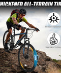 26 Or 27.5 Inch Mountain Bike For Adults With 21 Speed Shifting Grippy All Terrain Tires Trail Ready Dual Disc Brakes On Rock