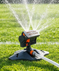 Adjustable Oscillating Sprinkler With Wide Coverage And Timer 16 Nozzles for even lawn watering on grass with hose attachment