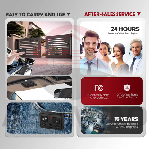 2 Pack 5 Button Gate Opener Remote Transmitter Long Range Up To 1000 Feet No Aim Needed With Wide Compatibility lifestyle view