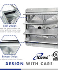 Beefy 16 Inch Wall Mounted Shutter Exhaust Fan With Auto Shutter Thermostat And Variable Speed Control For Home Or Shop Delivers 1200 CFM And Covers Up To 1800 Sq Ft In Silver showing seal and bumper strips design