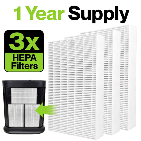 Three Pack Replacement HEPA Filters For Honeywell True HEPA Air Purifiers Included HPA300 HRF R3 R2 R1 Models, filter view