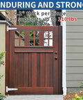 316 Stainless Steel T Strap Barn Door Hinges Heavy Duty 6 Inch Outdoor Gate installed on wooden fence