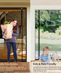 Reversible Screen Door With Magnetic Closure For Sliding Doors And Doorways Heavy Duty Fiberglass Bug Mesh That Keeps Bugs Out Self Closes Left Or Right Side Opening Pet Friendly 36 By 96 Inches