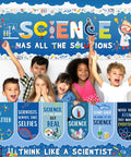 Science Classroom Decor Duo With Scientist Posters Banner Set For Bulletin Boards And Wall Displays For Teachers Lab Cutouts And Party Prep In Schools Or Offices 13.8 By 38.6 Inches displayed with children celebrating