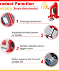 Ultra Portable 80dB Alarm Door Stopper For Home Office And Travel, No Hassle Anti Theft Security Alarm At The Bottom Of Doors, Adjustable Easy To Install Red Door Security Device That Deters Intruders And Keeps You Safe, red door alarm stopper with battery and sensor