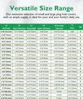 Table showing versatile size range for T Shaped Silicone Hole Plug 76.3 Mm 3 In Soft Flexible Rubber Stopper Tube End Cap Cover