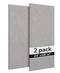 Top Shelf Large Acoustic Panels 2 Pack 48x24 Inches Sound Proof Foam Wall Tiles Grey Fabric Wrapped Panels 2 pack 24x48x1 inches.