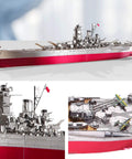 3D Metal Puzzle Military Watercraft Yamato Battleship Model Kit For Adults And Teens, detailed view of assembled model