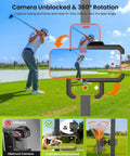 Heavy Duty Golf Cart Phone Holder Mount With 3 Second Clip Install And 1 Second Lock Release Secure Phone Clamp in use by golfer