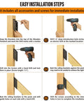 Heavy Duty Stainless Steel Deck Railing Brackets And Connectors For Standard 2X4 Wood Posts installation steps with marked positions and drill guide.
