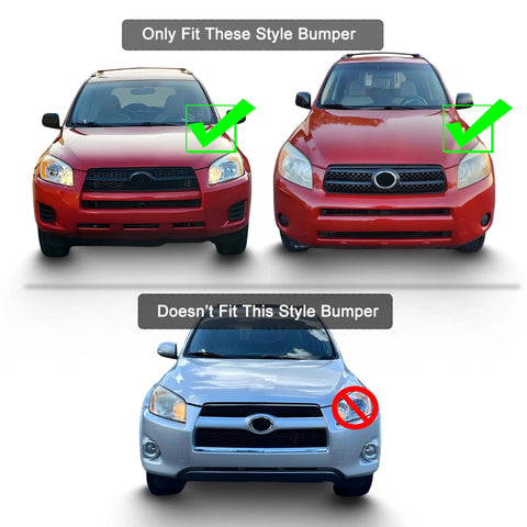 Comparison of Toyota RAV4 2009-2012 bumpers for Left And Right Front Bumper Tow Hook Eye Cover Caps compatibility