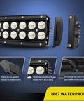 32 Inch 180W Curved LED Light Bar Offroad Driving Lights With Spot Flood Combo IP67 waterproof construction details