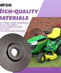 Beefed Up Brake Disc For Wide Range Mower Models Compatible With MTD Cub Cadet Craftsman beside green riding mower