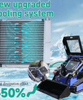 23 HP Compact Double Cooling Mini Skid Steer Loader DS SS70 with attachments, showcasing new upgraded cooling system.